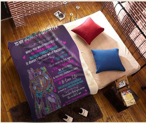 To My Bonus Daughter, I Am So Proud Of You, Love Bonus Mom Blanket