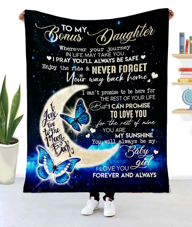 To My Bonus Daughter Cozy Blanket