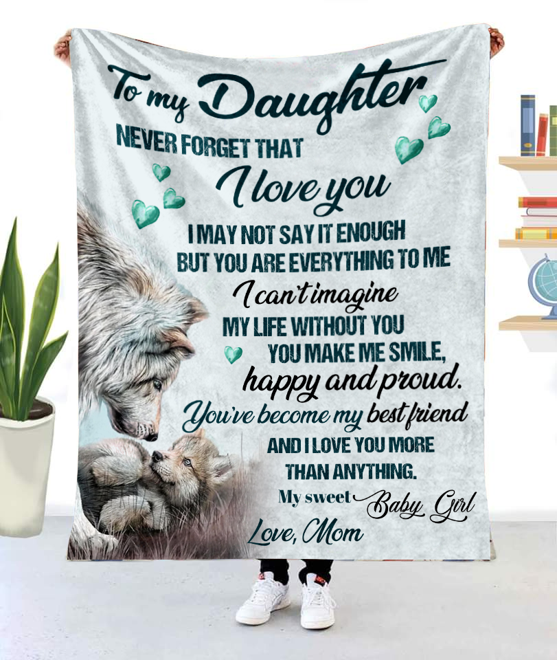 To My Daughter, Never Forget That I Love You, Love Mom Blanket
