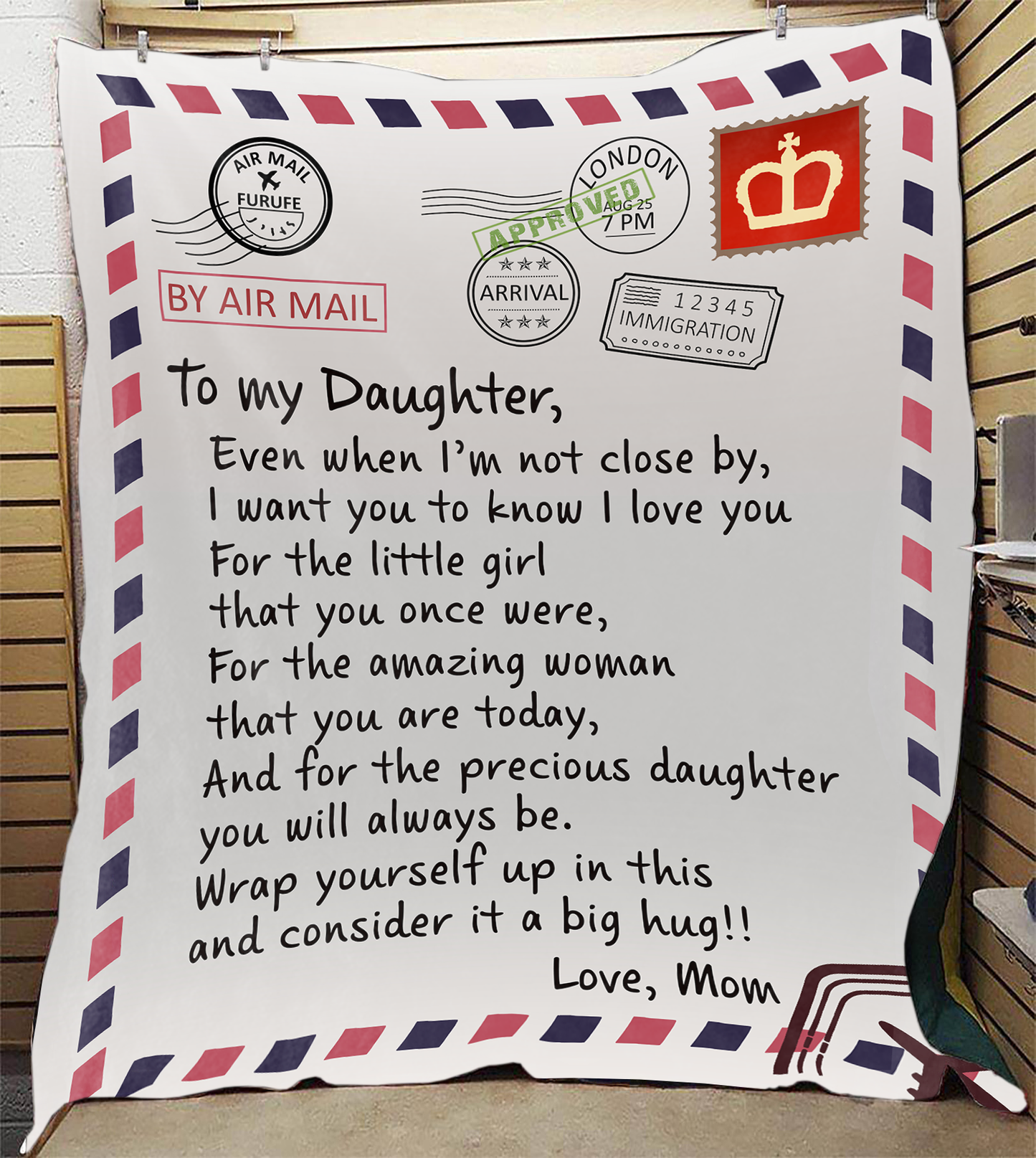 To My Daughter, Love Letter Blanket, Love Mom