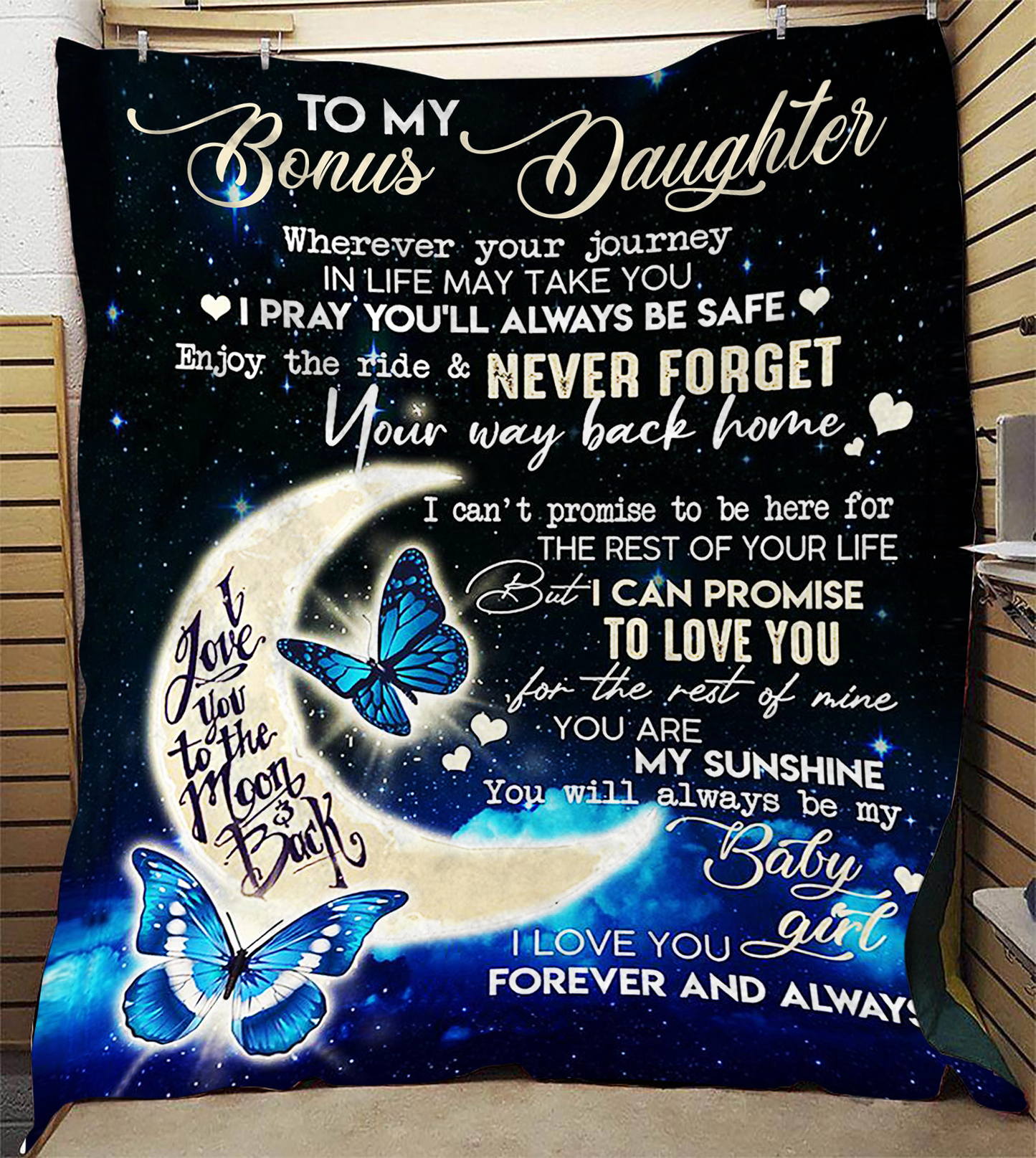 To My Bonus Daughter Cozy Blanket