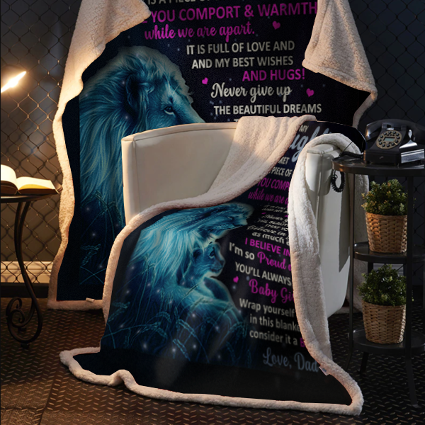 To My Daughter, Inside This Blanket Is A Piece Of My Heart, Love Dad Blanket