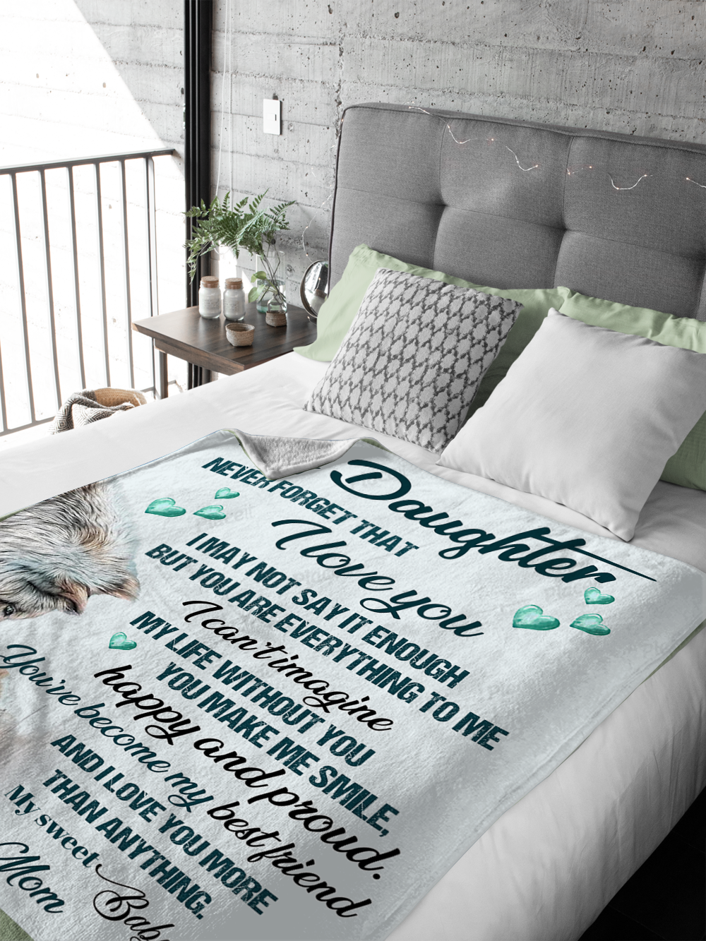 To My Daughter, Never Forget That I Love You, Love Mom Blanket