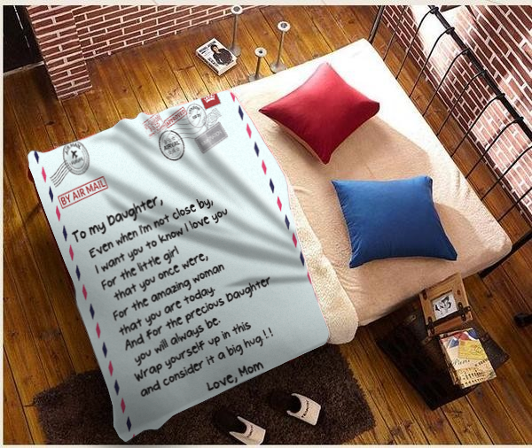 To My Daughter Postal Love Letter, Love Mom Blanket