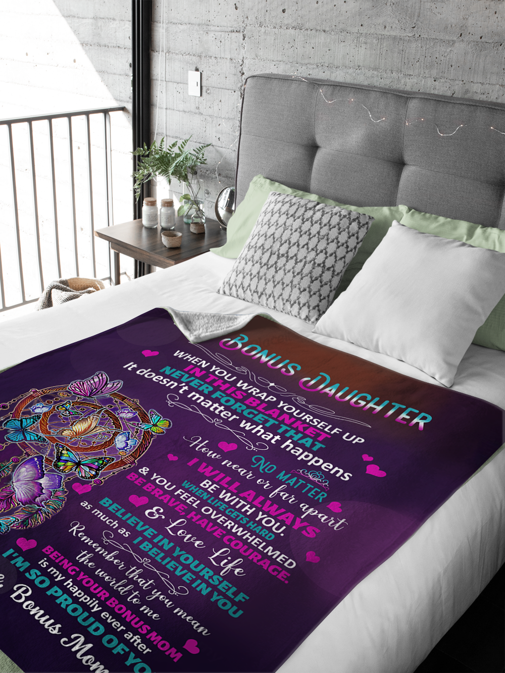 To My Bonus Daughter, I Am So Proud Of You, Love Bonus Mom Blanket