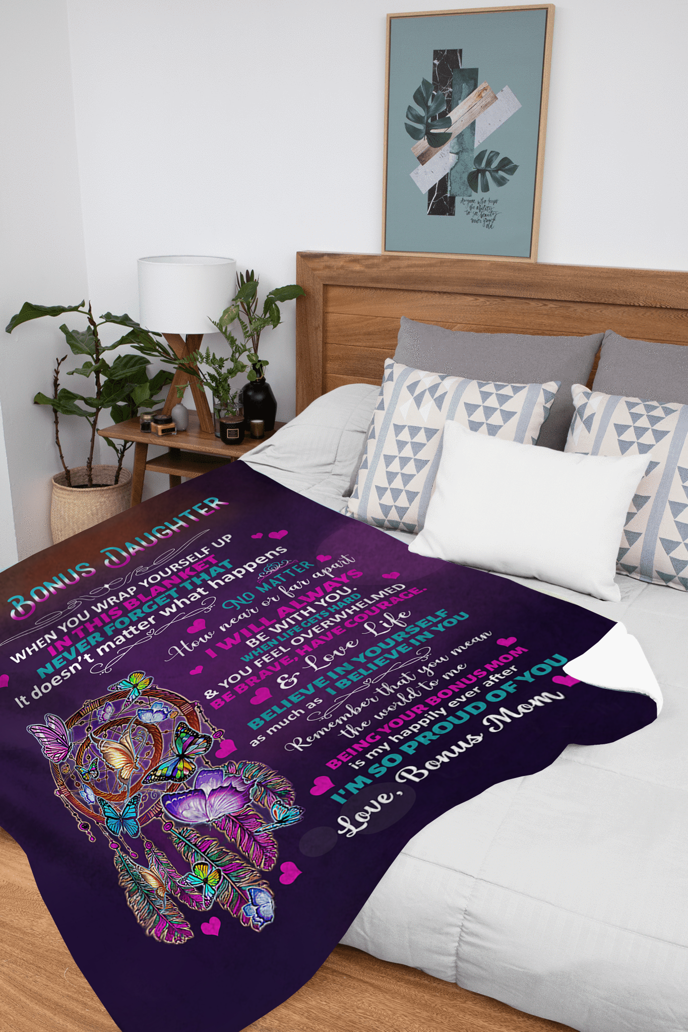 To My Bonus Daughter, I Am So Proud Of You, Love Bonus Mom Blanket