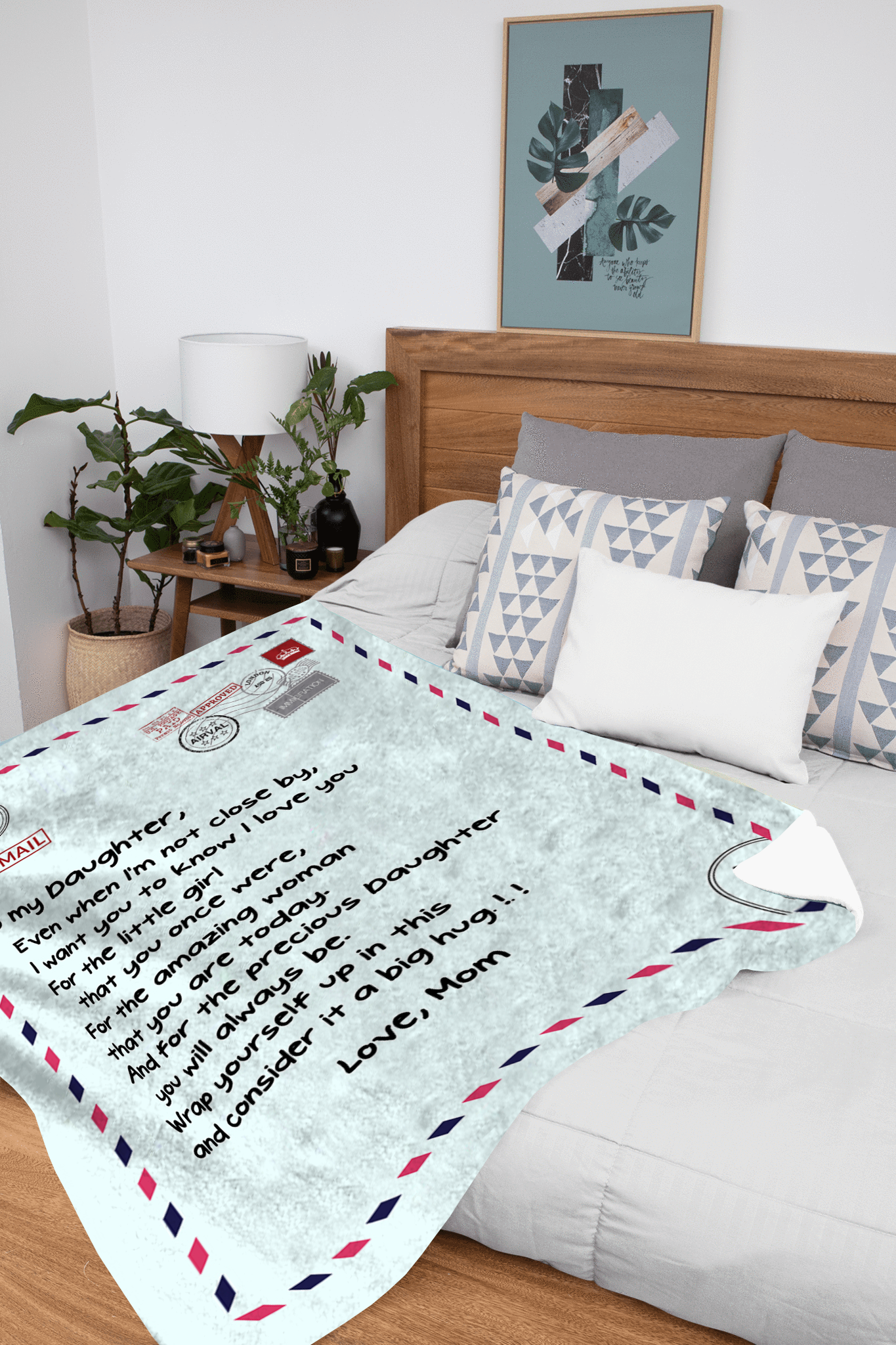 To My Daughter Postal Love Letter, Love Mom Blanket
