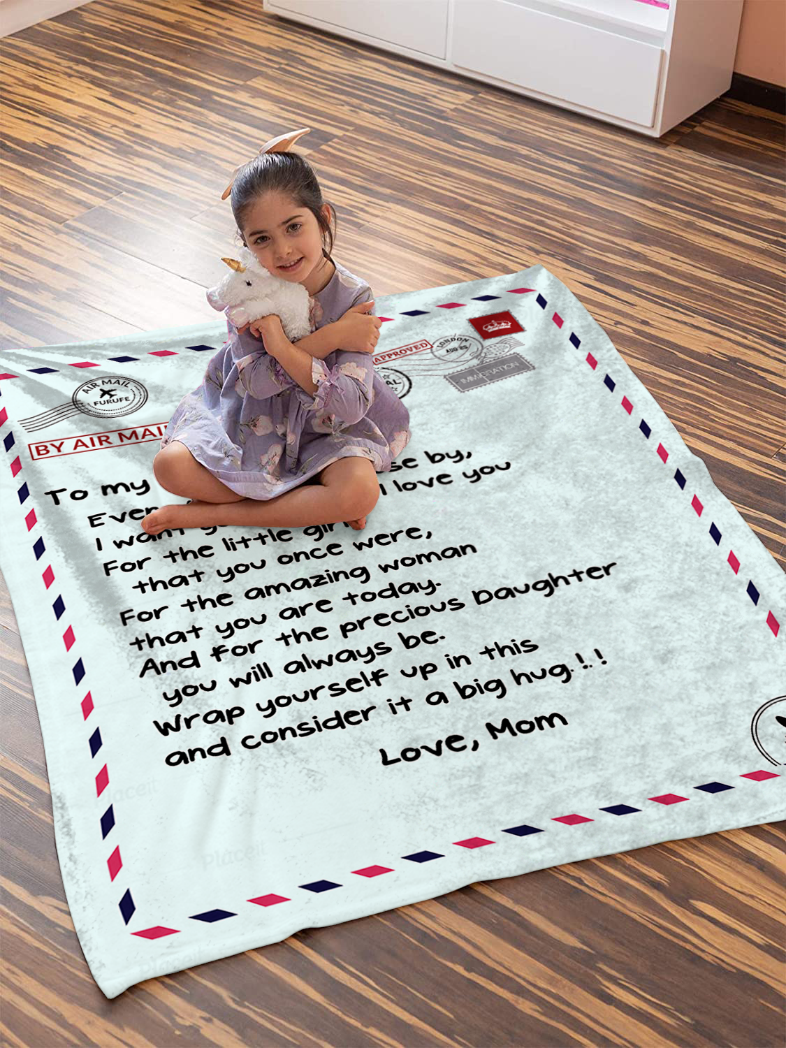 To My Daughter Postal Love Letter, Love Mom Blanket