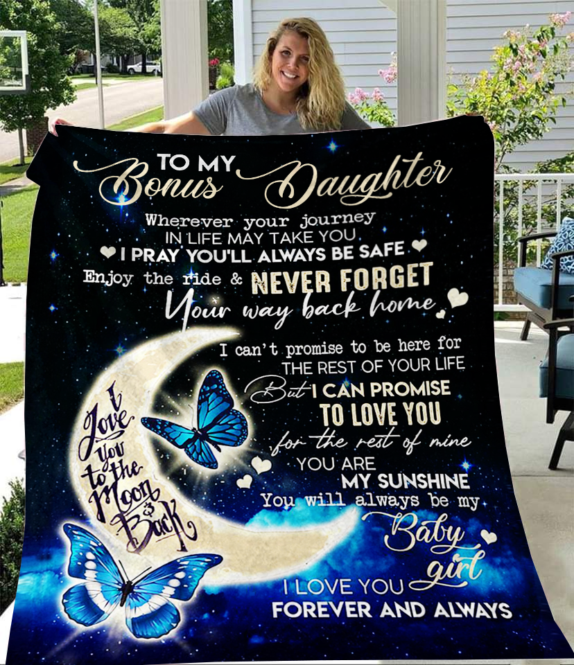 To My Bonus Daughter Cozy Blanket