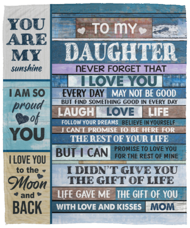 To My Daughter, Never Forget That I Love You, Love Mom Blanket