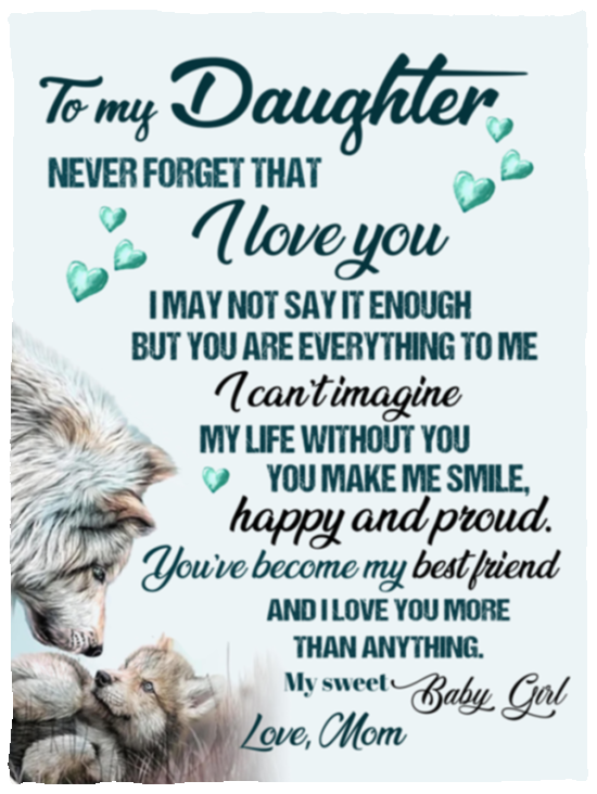To My Daughter, Never Forget That I Love You, Love Mom Blanket
