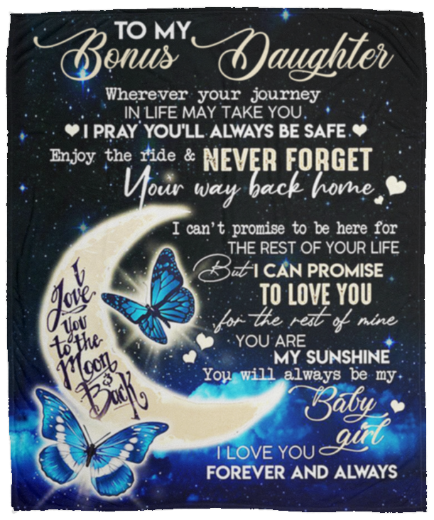 To My Bonus Daughter Cozy Blanket