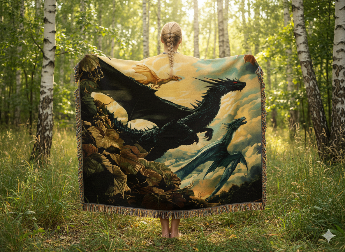 Dragonrider Woven Blanket