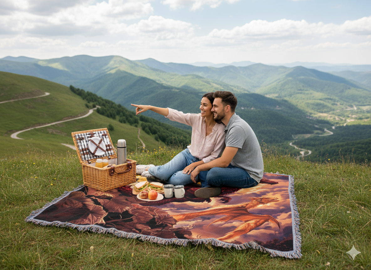 Dragonrider Woven Blanket