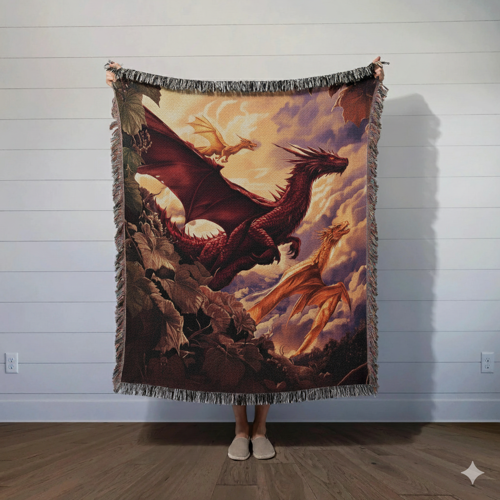 Dragonrider Woven Blanket