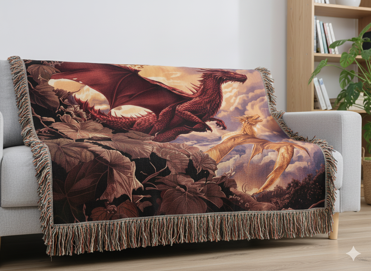 Dragonrider Woven Blanket