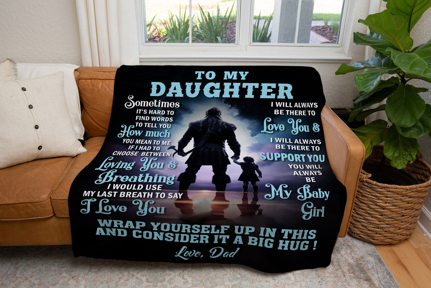 To My Daughter, Sometimes It's Hard To Find The Words, Love Dad Blanket