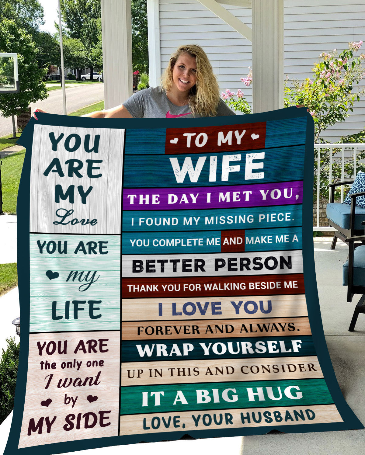 To My Wife, I Found My Missing Piece, Love Your Husband Blanket