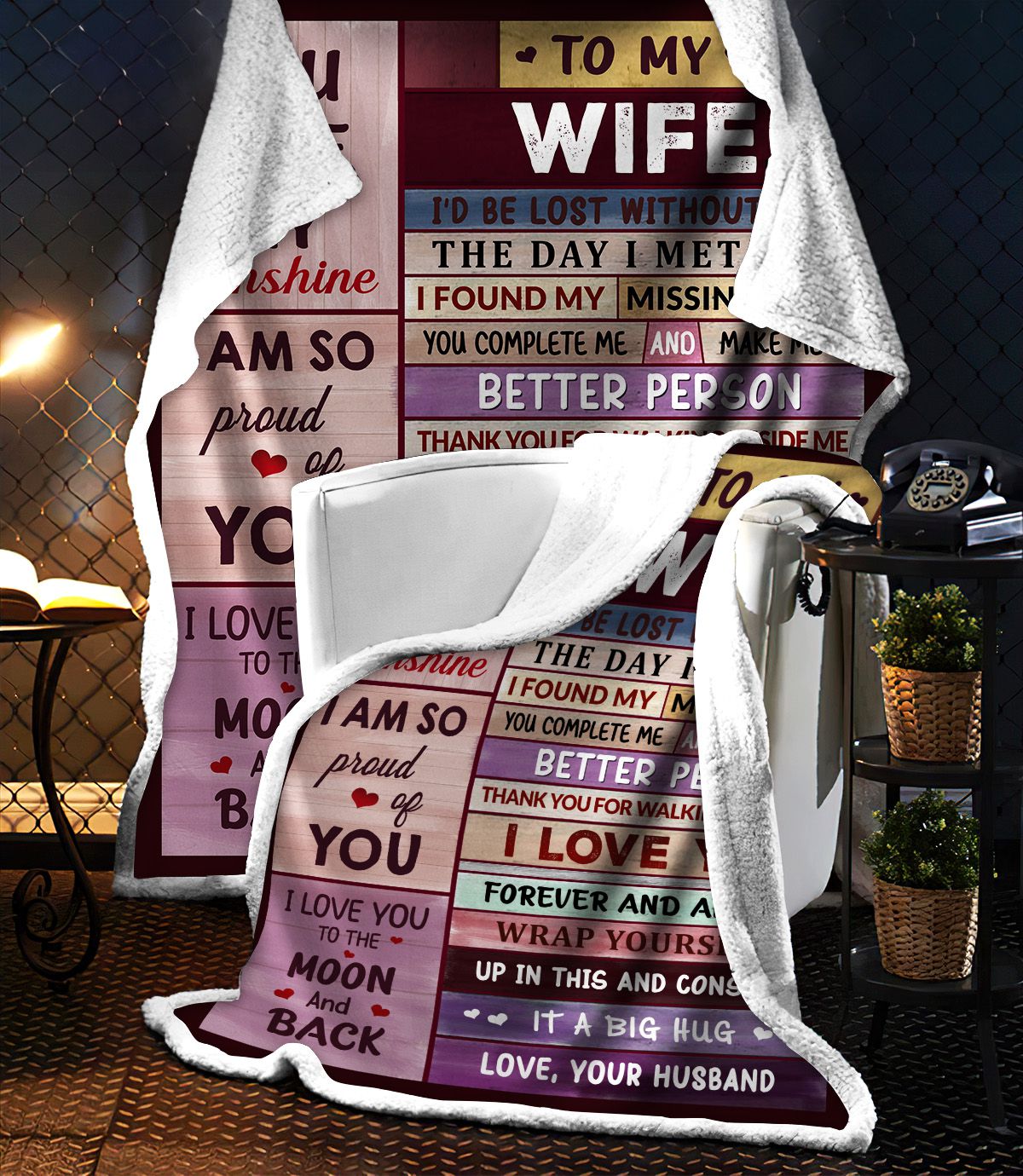 50% Off Today - To My Wife, You Complete Me, Love Your Husband Blanket