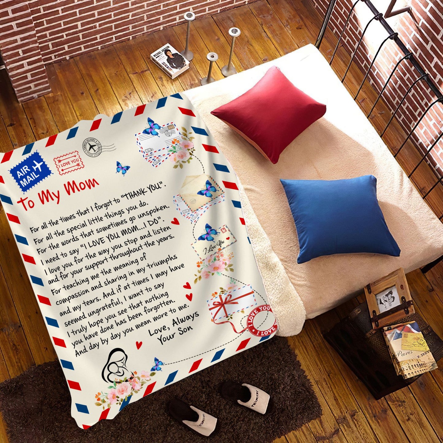 50% Off - Love Leter Blanket To Mom, Love Your Son - Perfect Christmas, Birthday, or Mother's Day Gift