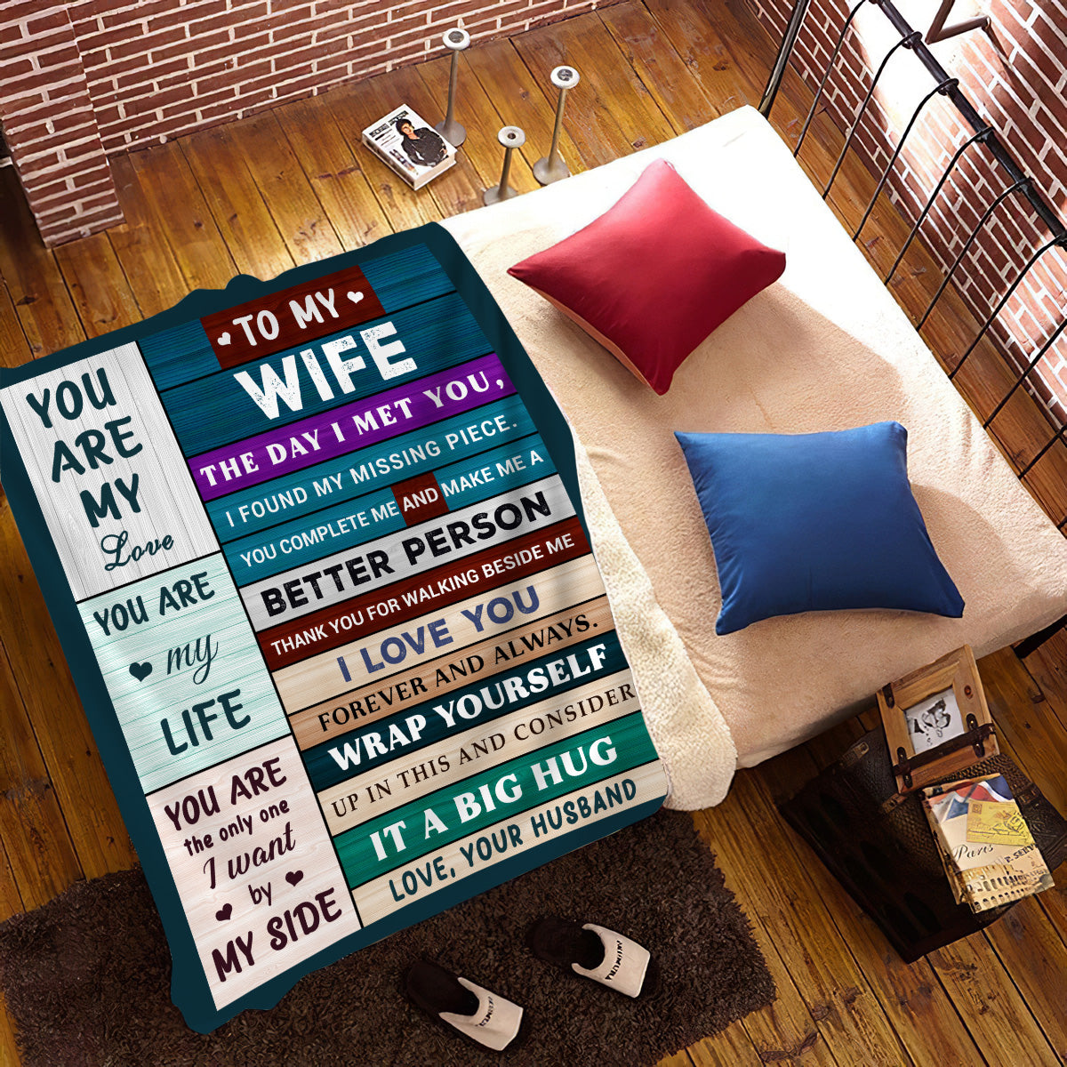 To My Wife, I Found My Missing Piece, Love Your Husband Blanket