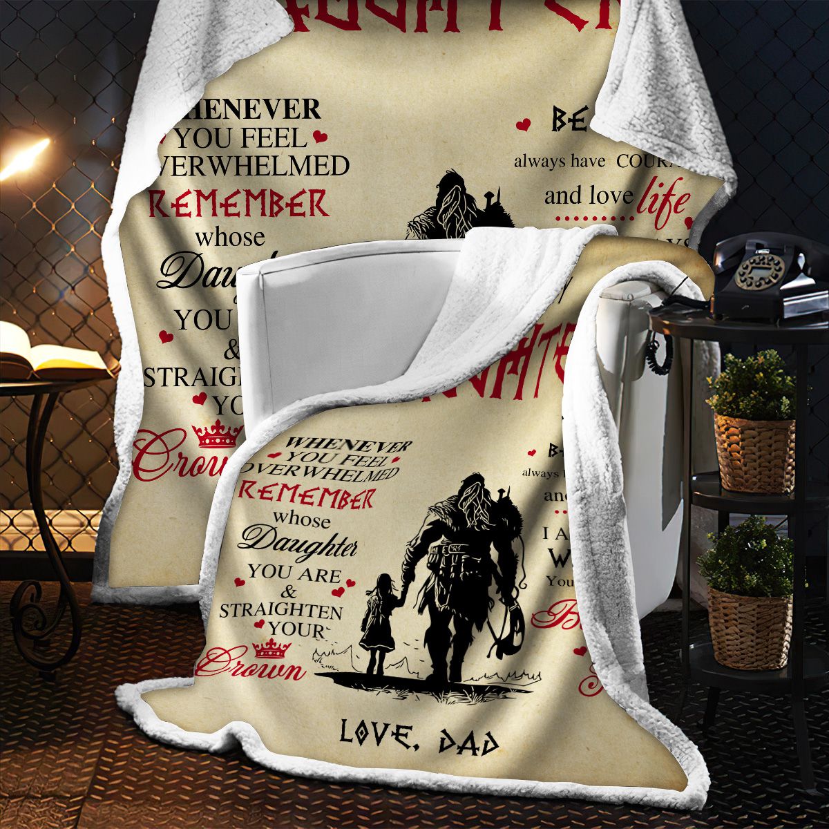 π β€οΈπ50% Off Today - To My Daughter , Be Brave & Always Have Courage, Love Dad Blanket