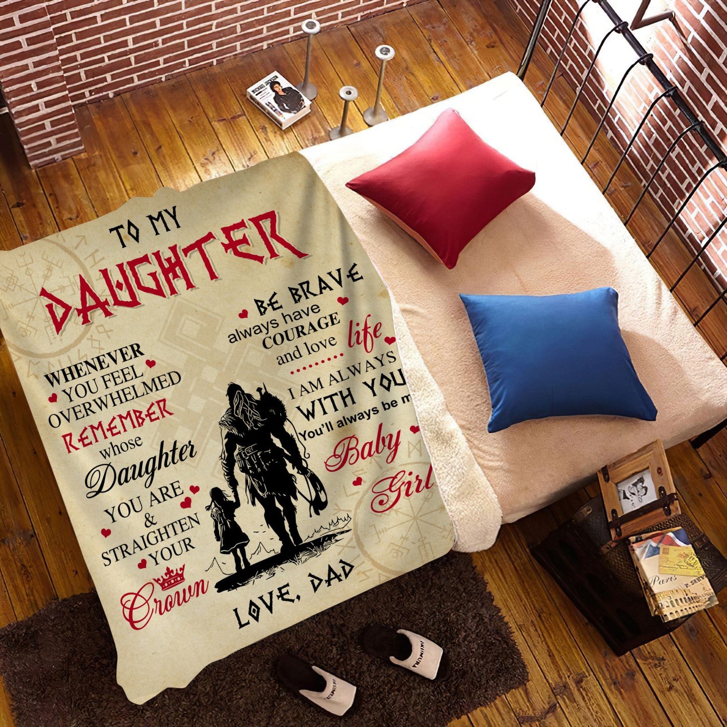 π β€οΈπ50% Off Today - To My Daughter , Be Brave & Always Have Courage, Love Dad Blanket