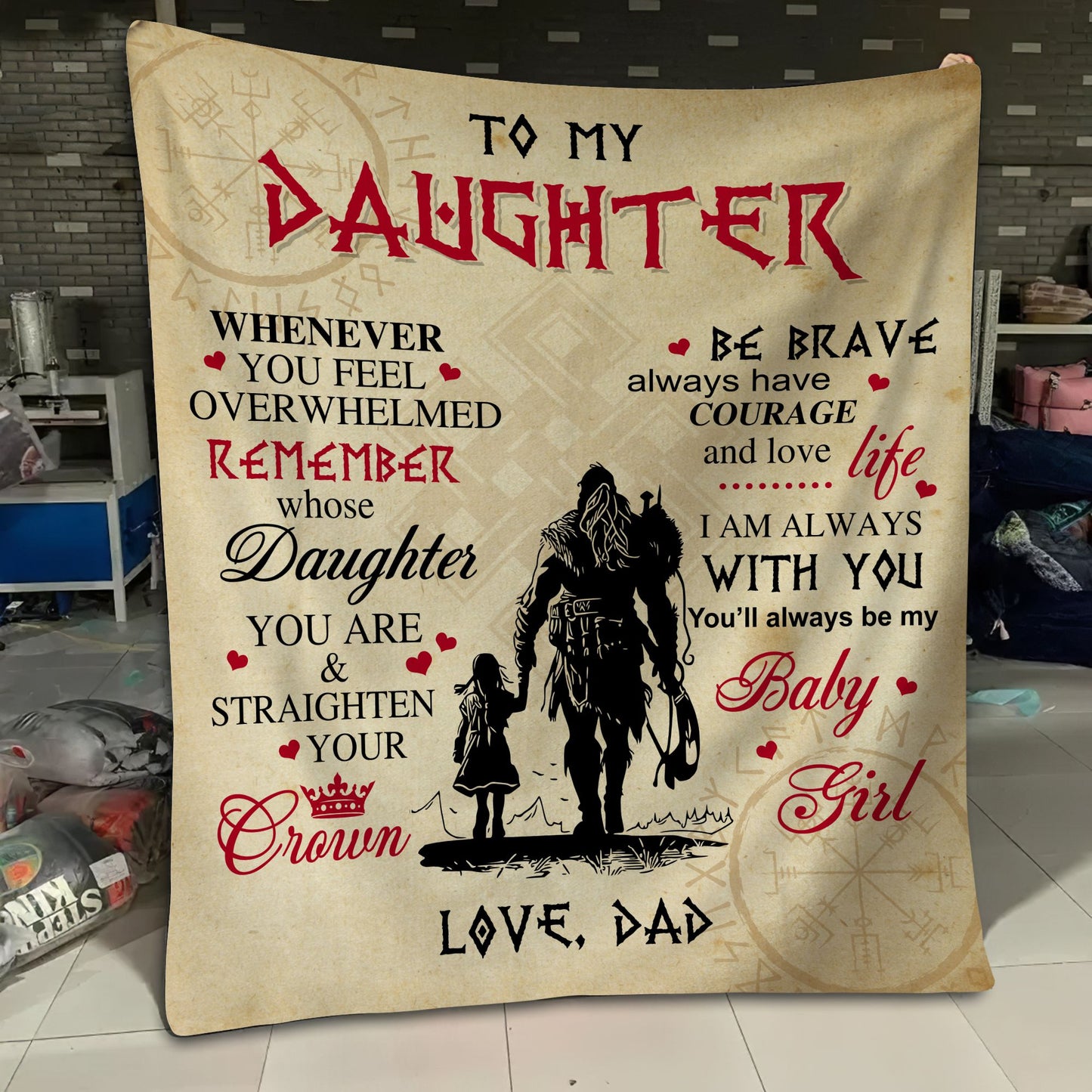 π β€οΈπ50% Off Today - To My Daughter , Be Brave & Always Have Courage, Love Dad Blanket