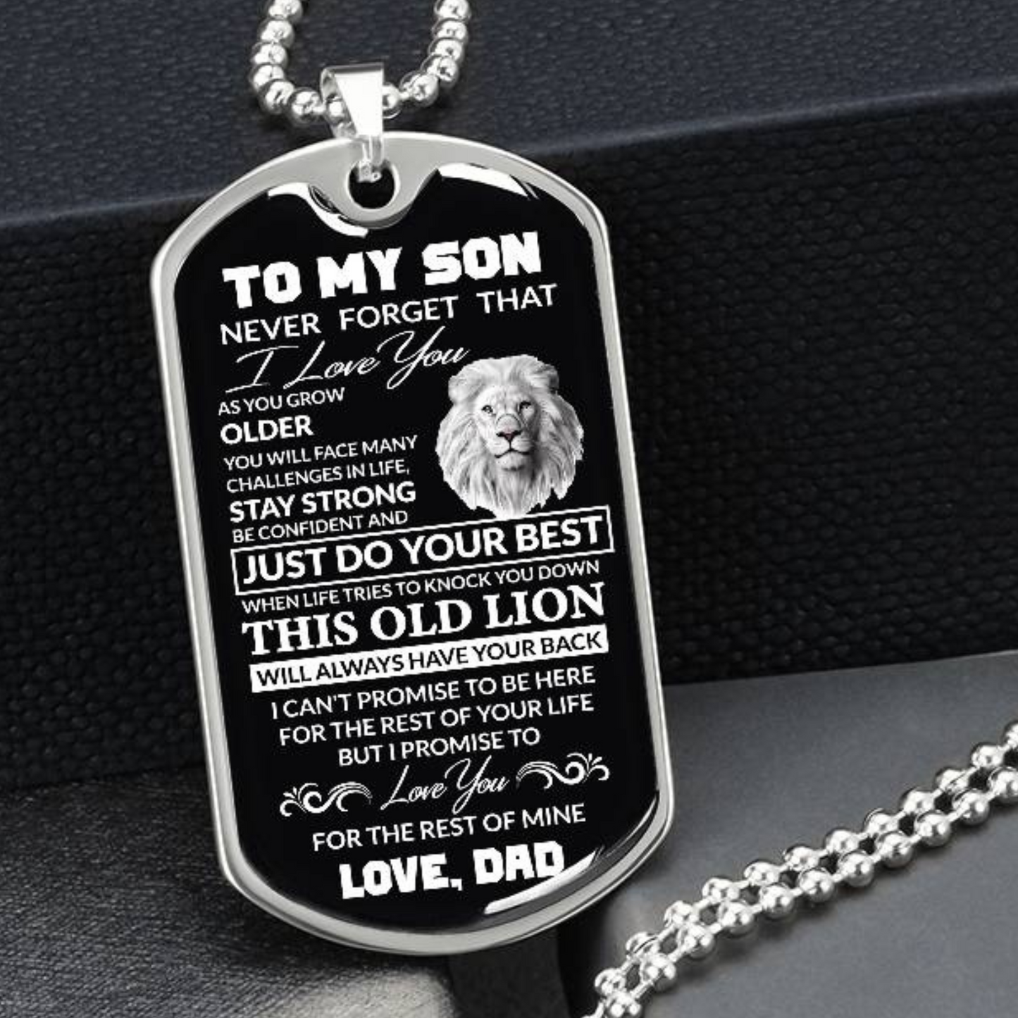 (Best Seller)To My Son, I Believe In You, Love Dad - Dog Tag Military Ball Chain