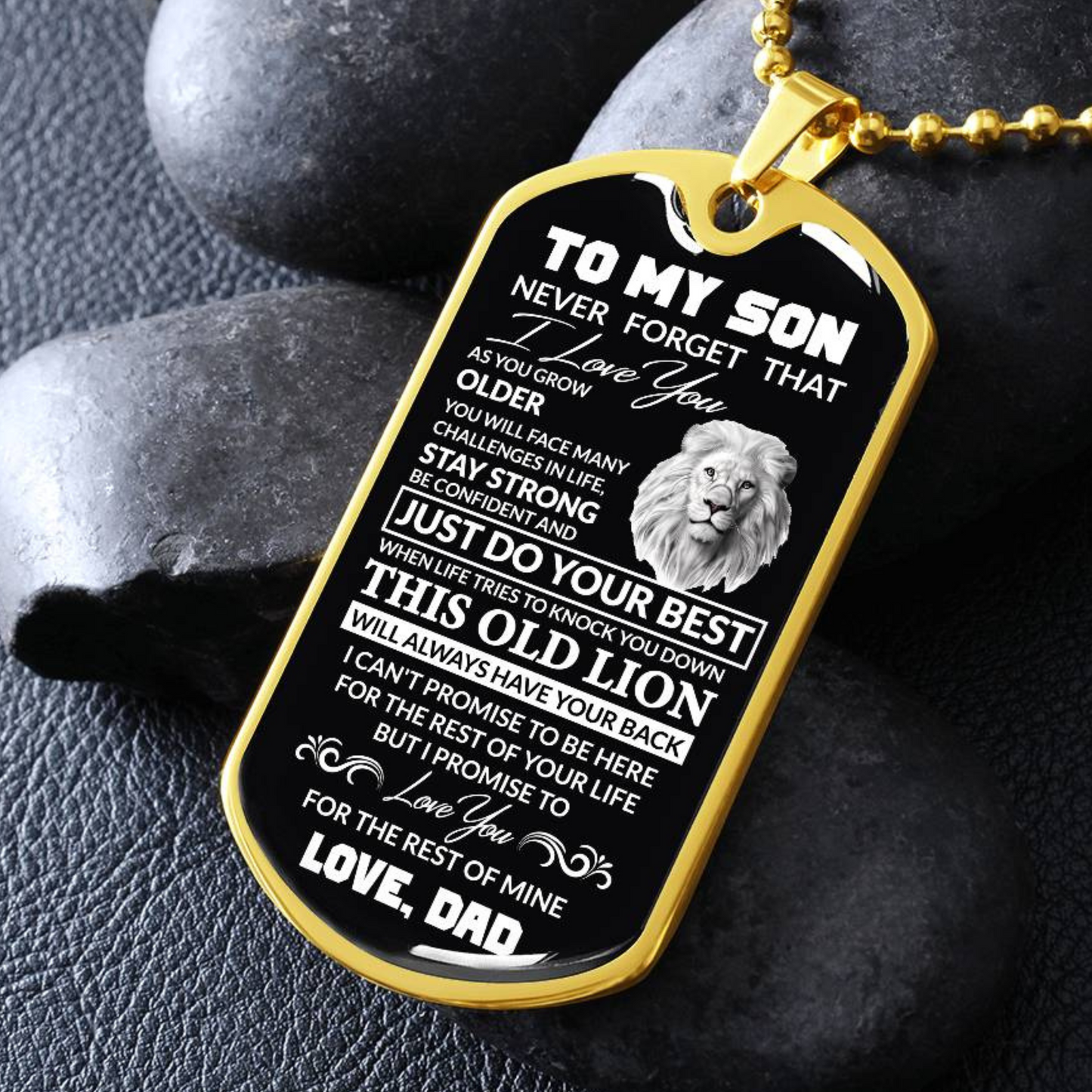 (Best Seller)To My Son, I Believe In You, Love Dad - Dog Tag Military Ball Chain