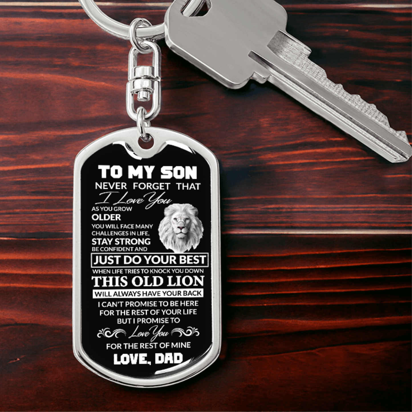 (Best Seller) To My Son, Never Forget I Love You, Love Dad - Dog Tag Keychain