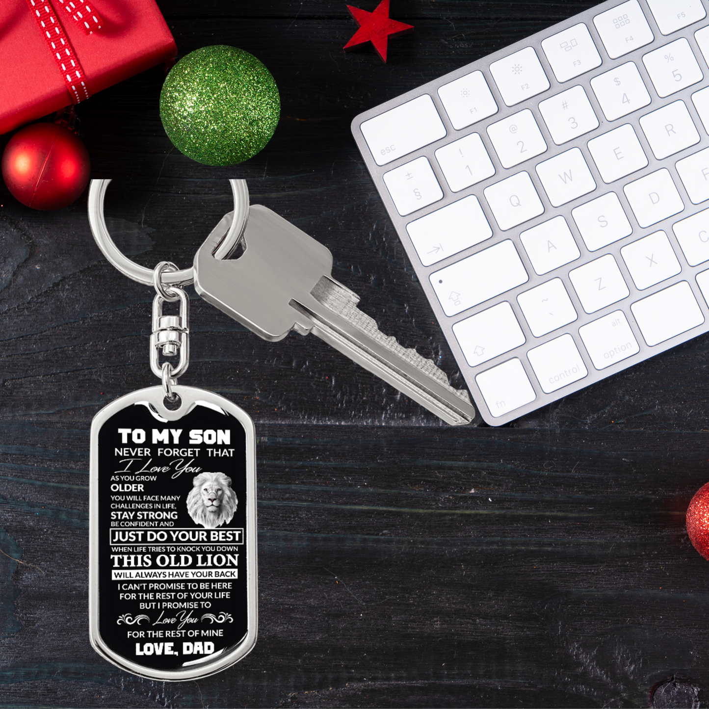 (Best Seller) To My Son, Never Forget I Love You, Love Dad - Dog Tag Keychain