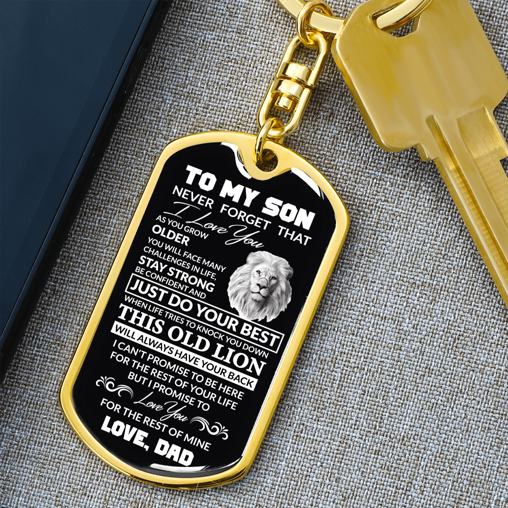(Best Seller) To My Son, Never Forget I Love You, Love Dad - Dog Tag Keychain