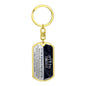 To My Badass Daughter, Dog Tag Swivel Keychain