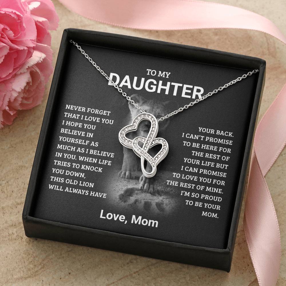 To My Daughter, Love Mom - Heart to Heart Pendant