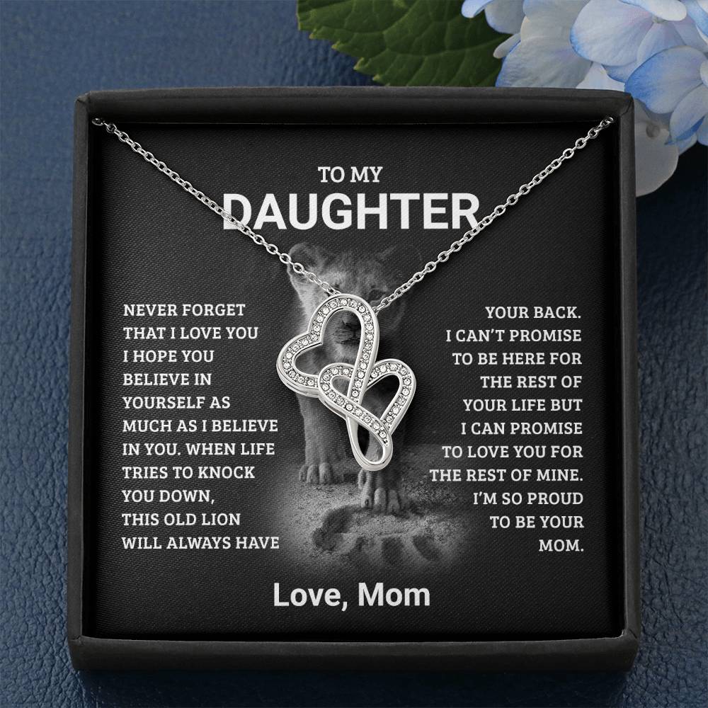 To My Daughter, Love Mom - Heart to Heart Pendant