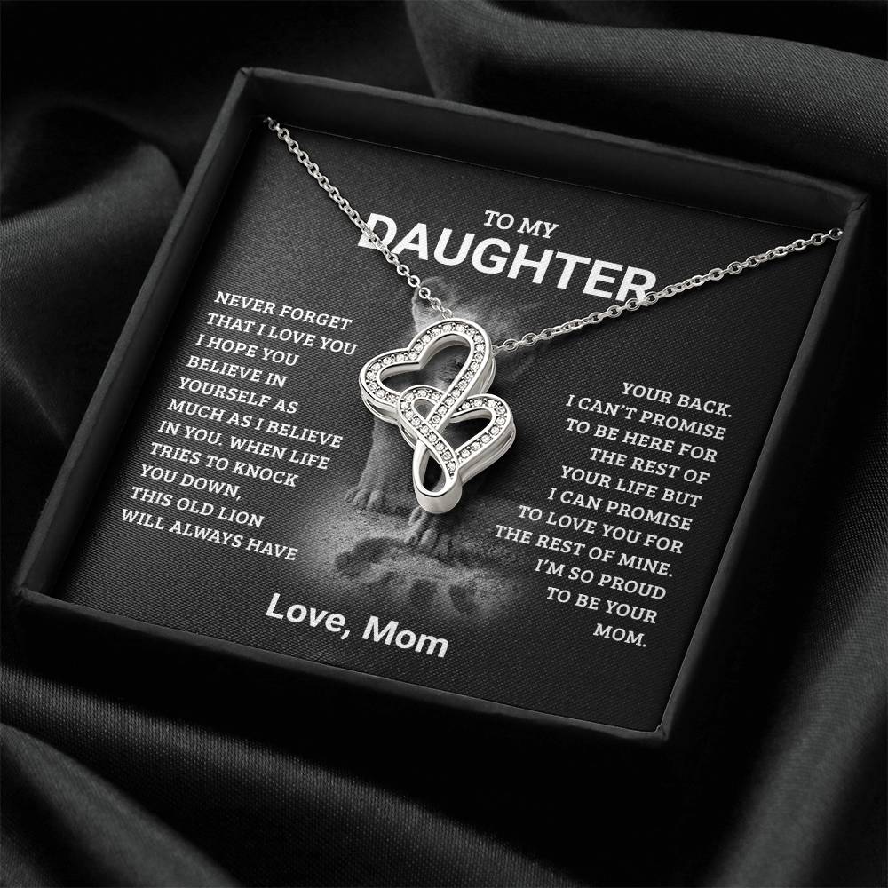 To My Daughter, Love Mom - Heart to Heart Pendant