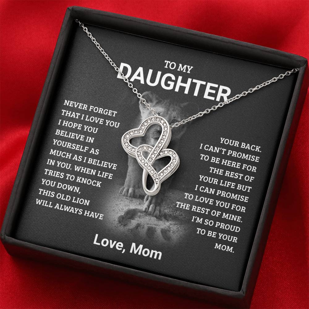 To My Daughter, Love Mom - Heart to Heart Pendant