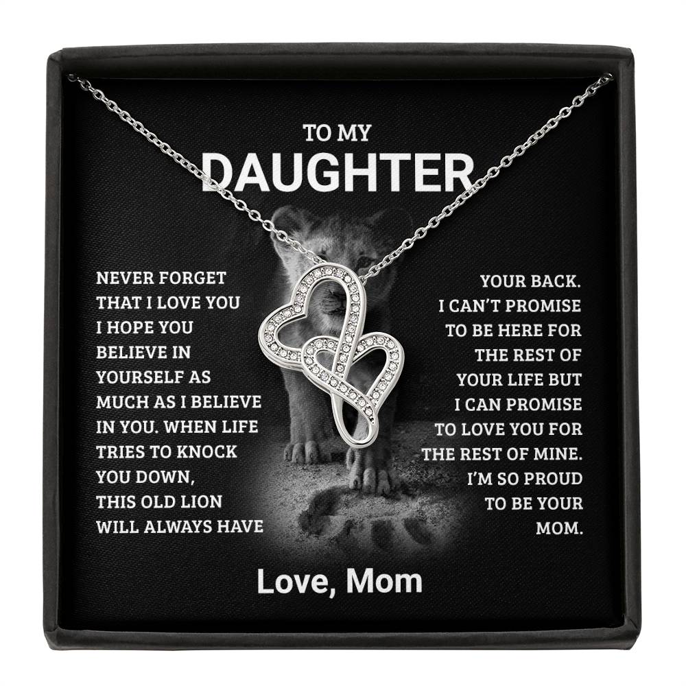 To My Daughter, Love Mom - Heart to Heart Pendant