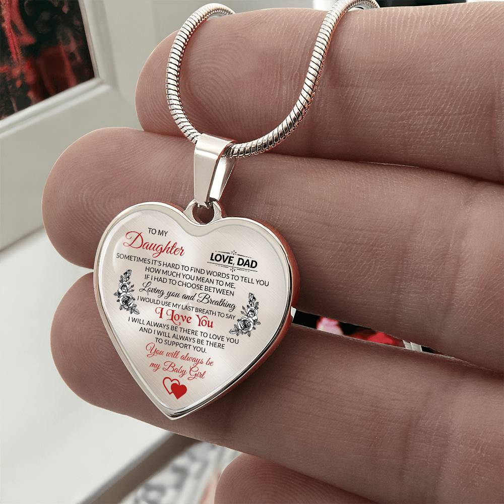 To My Daughter, Sometimes It's Hard To Find The Words - Luxury Necklace