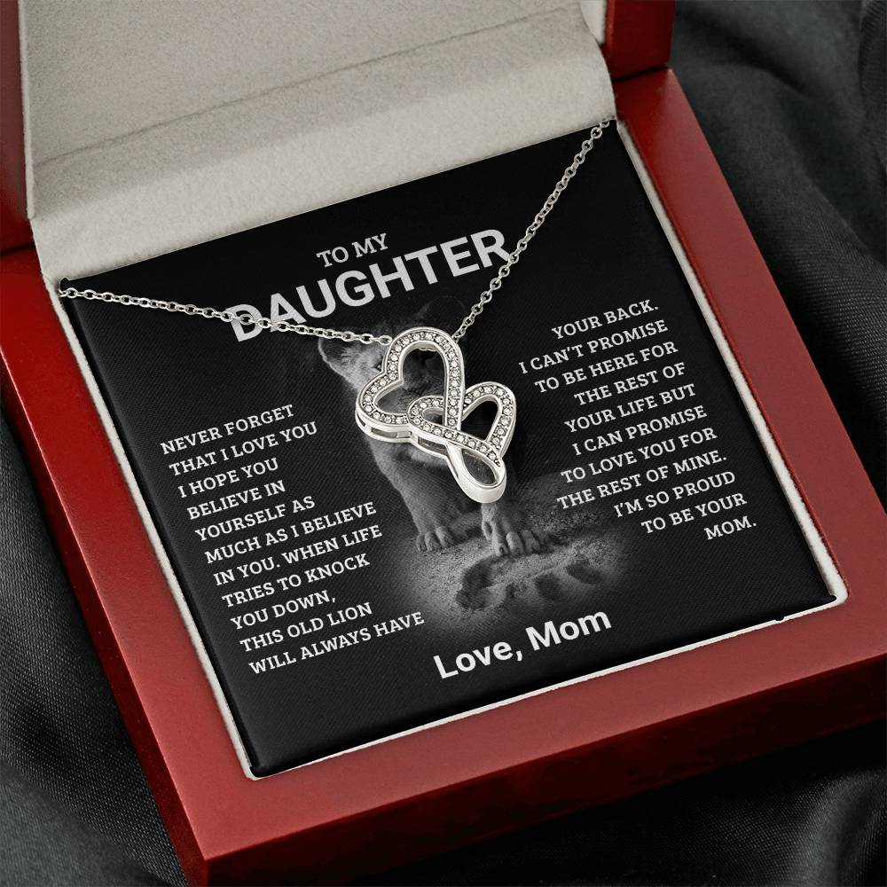 To My Daughter, Love Mom - Heart to Heart Pendant