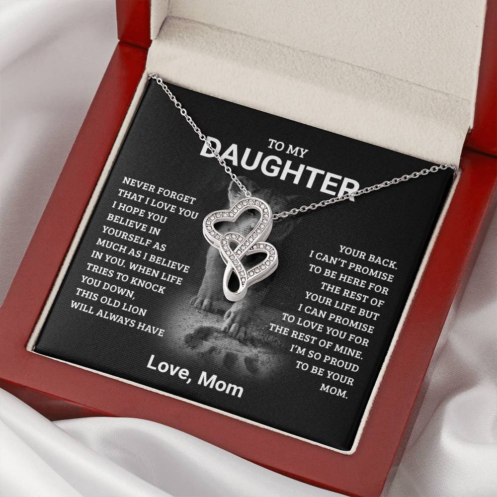 To My Daughter, Love Mom - Heart to Heart Pendant