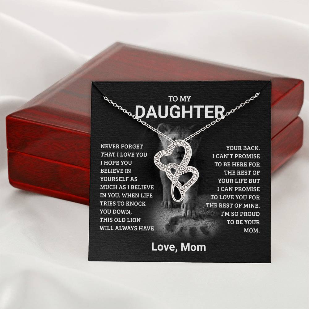 To My Daughter, Love Mom - Heart to Heart Pendant