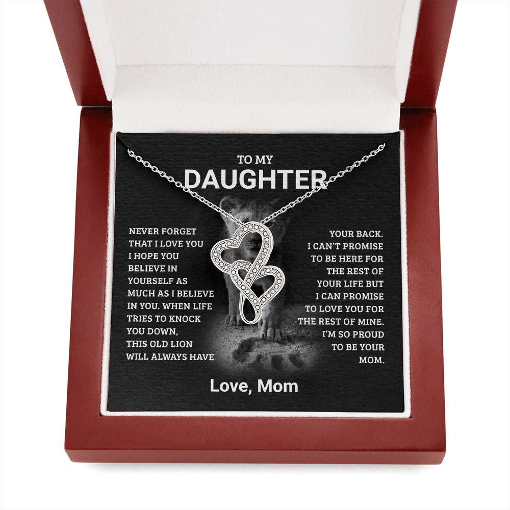 To My Daughter, Love Mom - Heart to Heart Pendant