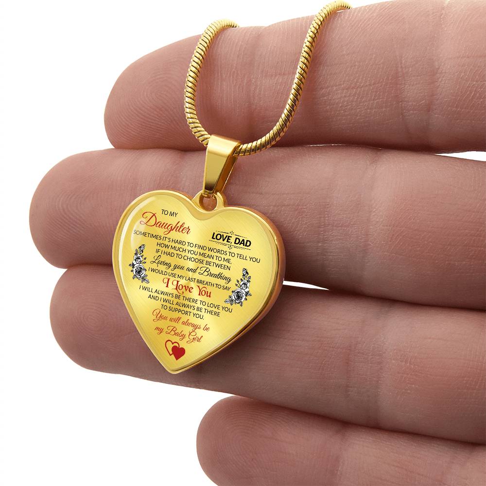 To My Daughter, Sometimes It's Hard To Find The Words - Luxury Necklace