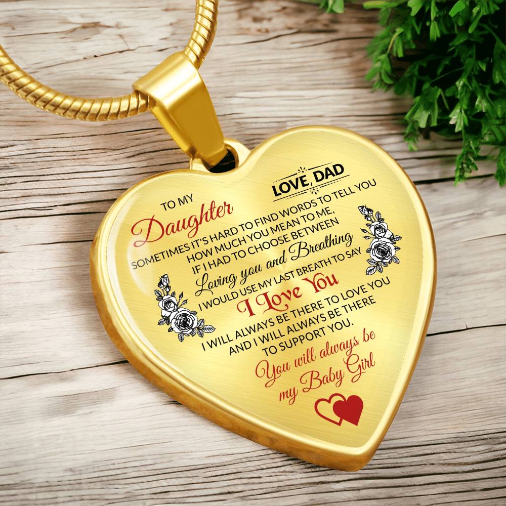To My Daughter, Sometimes It's Hard To Find The Words - Luxury Necklace