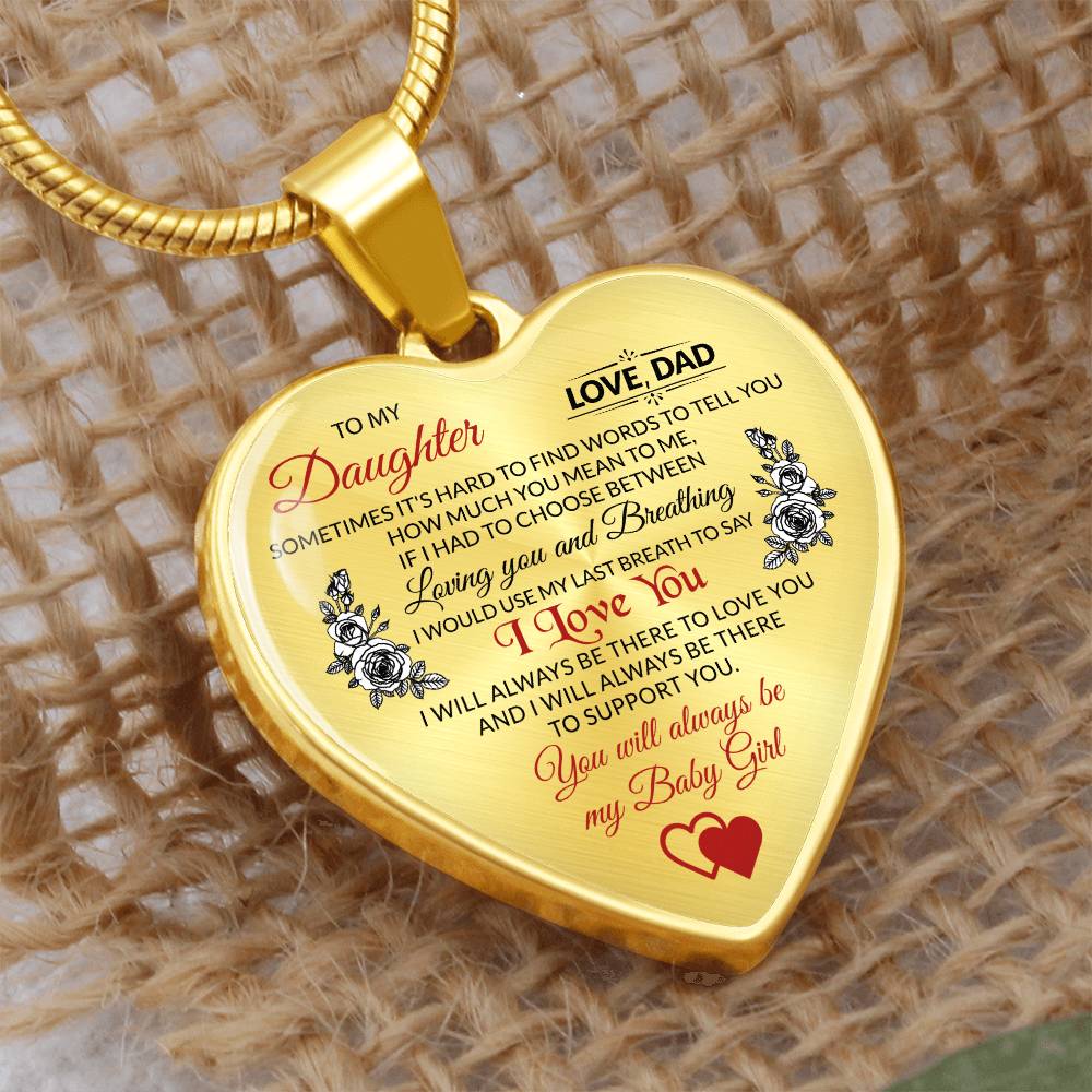 To My Daughter, Sometimes It's Hard To Find The Words - Luxury Necklace