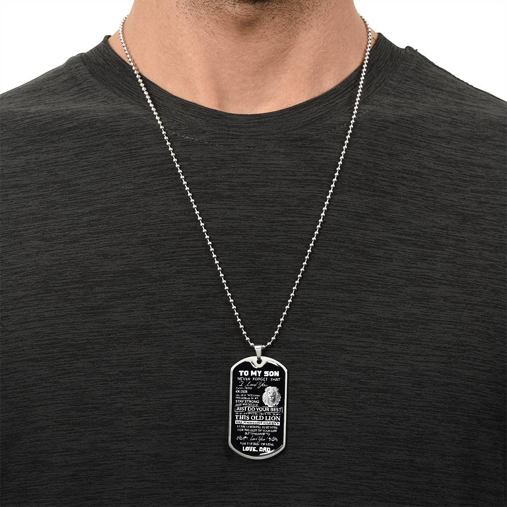 (Best Seller)To My Son, I Believe In You, Love Dad - Dog Tag Military Ball Chain