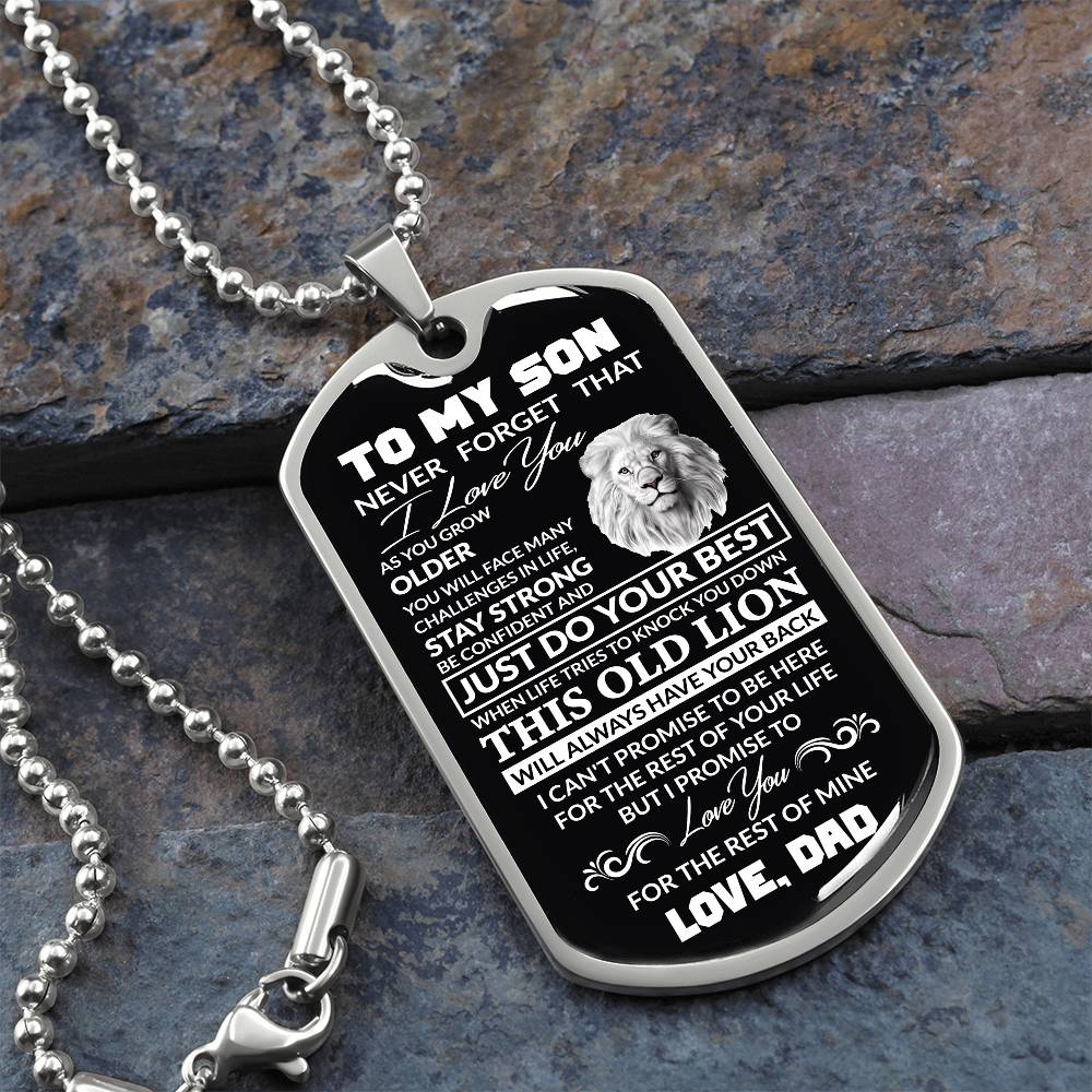 (Best Seller)To My Son, I Believe In You, Love Dad - Dog Tag Military Ball Chain