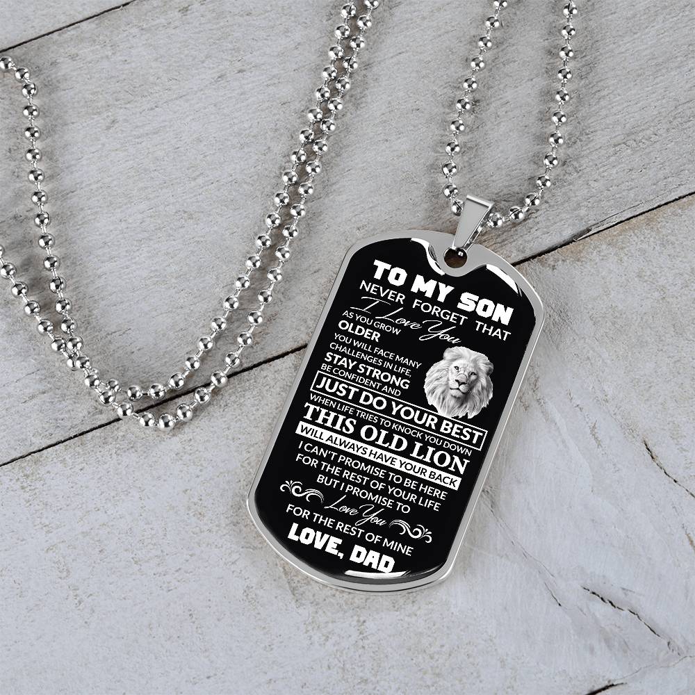 (Best Seller)To My Son, I Believe In You, Love Dad - Dog Tag Military Ball Chain